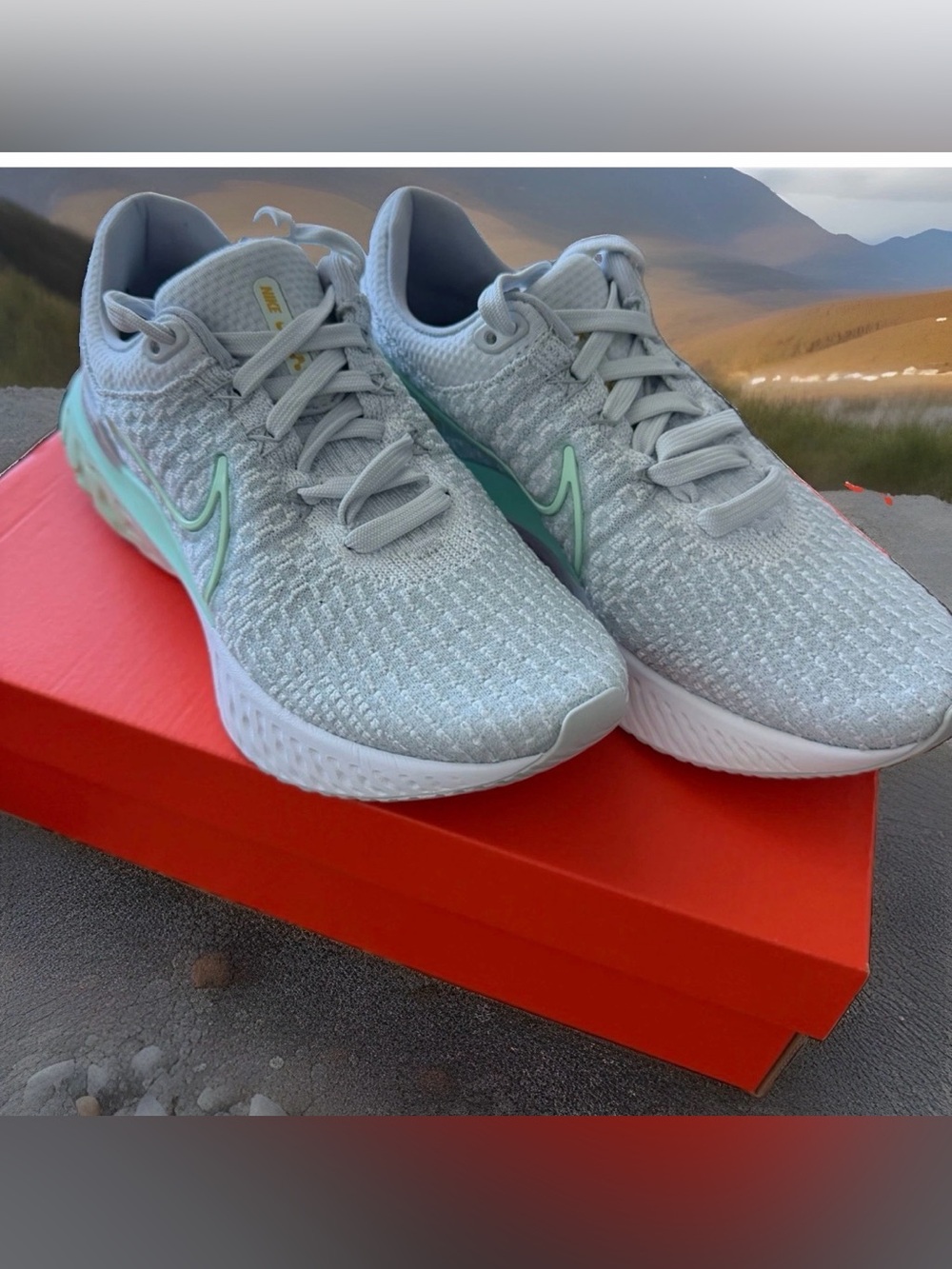 Nike React Infinity Flyknit Women’s Running Shoes Gray/Green/White CD4372-007